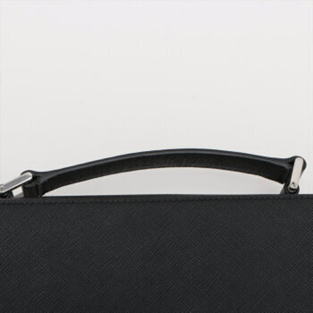 Prada Saffiano leather handbag tote top handles black M - Picture 6 of 12